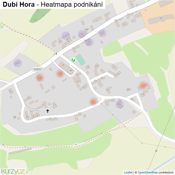 Mapa Dubí Hora - Firmy v části obce.