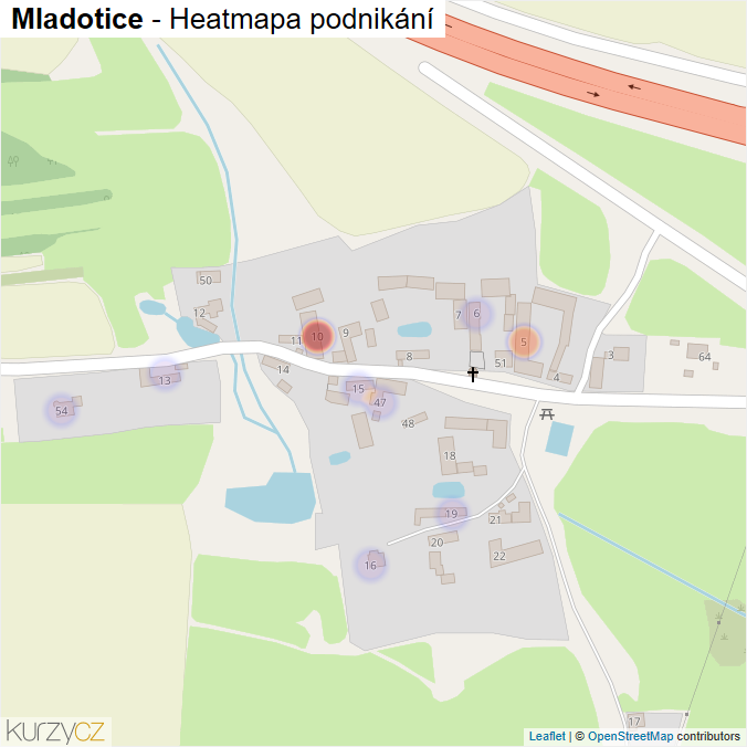 Mapa Mladotice - Firmy v části obce.
