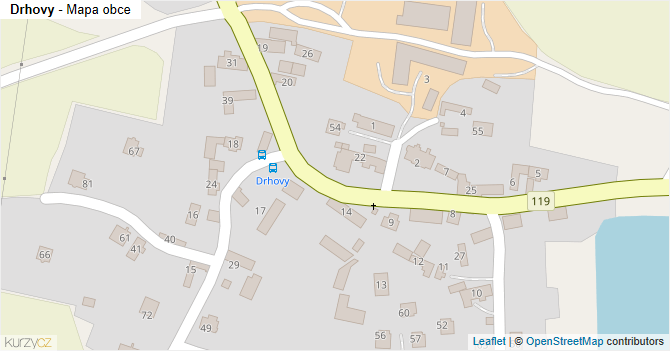 Drhovy - mapa obce