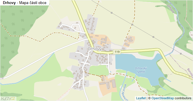 Drhovy - mapa části obce