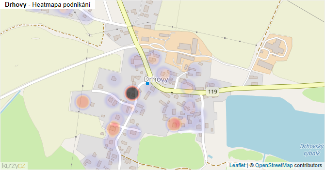 Drhovy - mapa podnikání