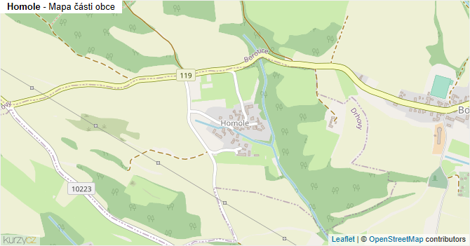 Homole - mapa části obce