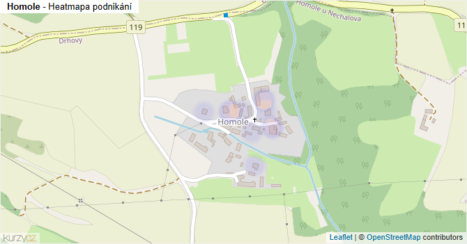 Homole - mapa podnikání