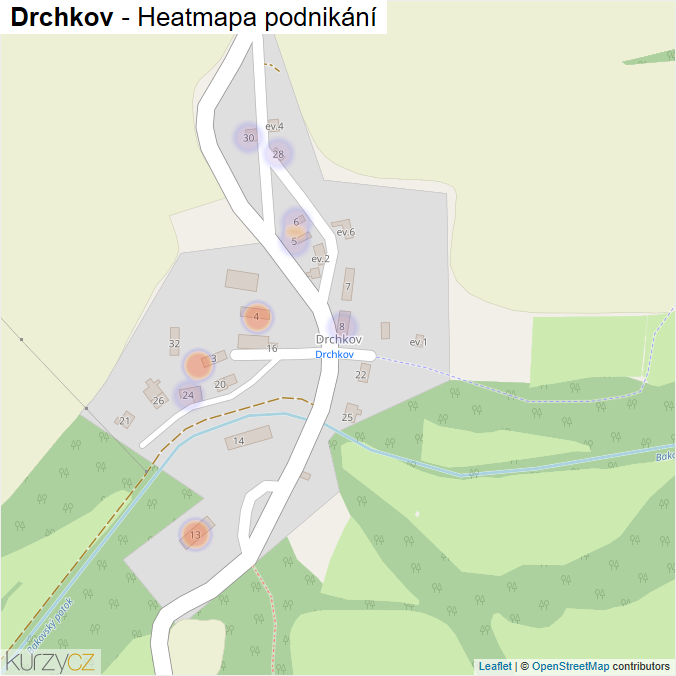 Mapa Drchkov - Firmy v části obce.