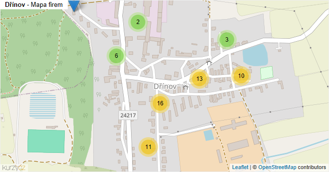 Dřínov - mapa firem