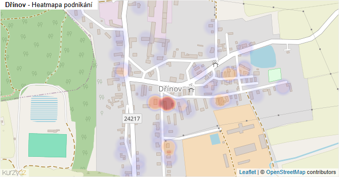 Dřínov - mapa podnikání