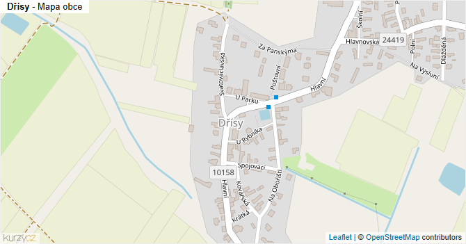 Dřísy - mapa obce