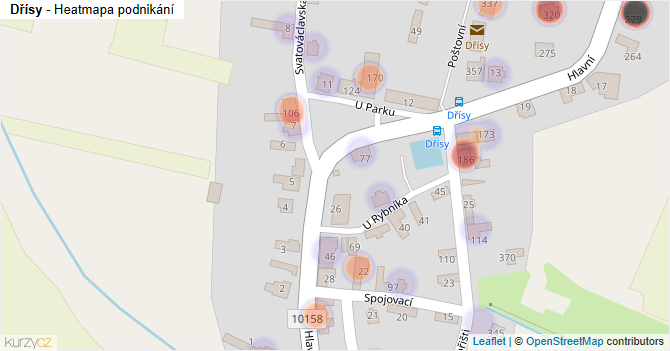 Dřísy - mapa podnikání