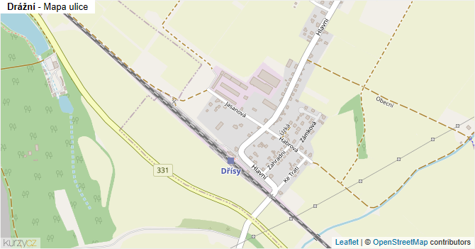 Drážní - mapa ulice