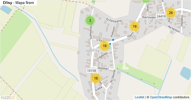 Dřísy - mapa firem