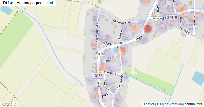 Dřísy - mapa podnikání