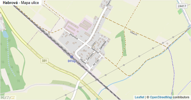 Habrová - mapa ulice