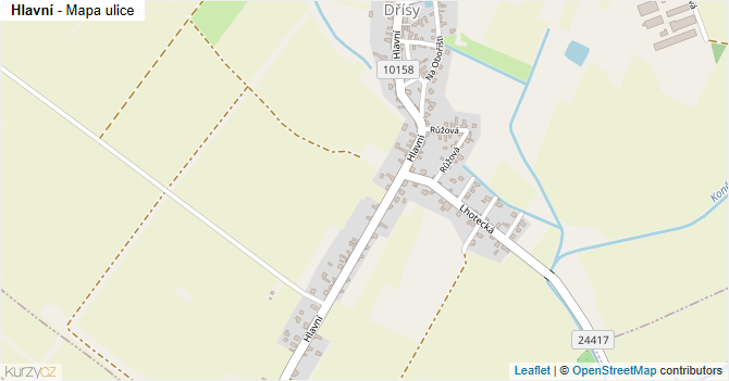 Hlavní - mapa ulice
