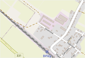 Jasanová v obci Dřísy - mapa ulice