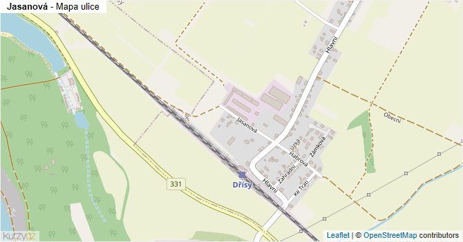 Jasanová - mapa ulice