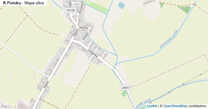 K Potoku - mapa ulice