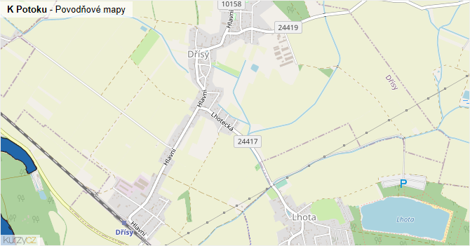 K Potoku - záplavové mapy stoleté vody