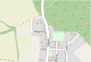 Kaštanová v obci Dřísy - mapa ulice