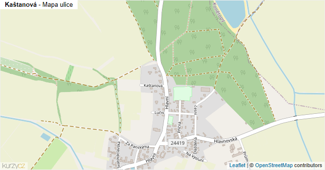 Kaštanová - mapa ulice