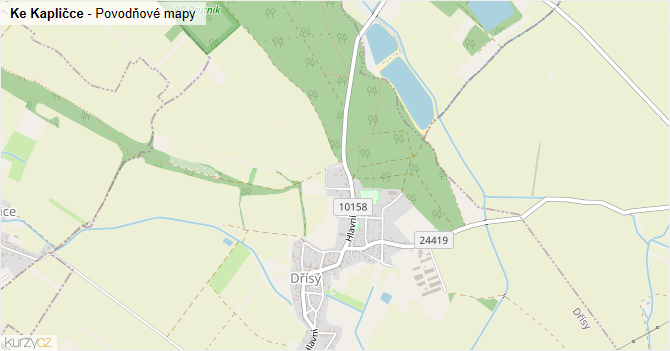 Ke Kapličce - záplavové mapy stoleté vody