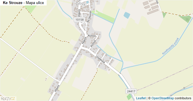 Ke Strouze - mapa ulice