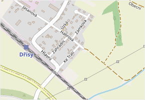 Ke Trati v obci Dřísy - mapa ulice