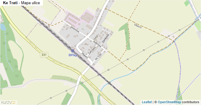 Ke Trati - mapa ulice