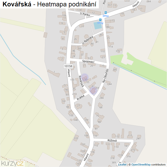 Mapa Kovářská - Firmy v ulici.