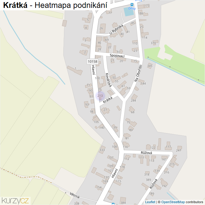 Mapa Krátká - Firmy v ulici.