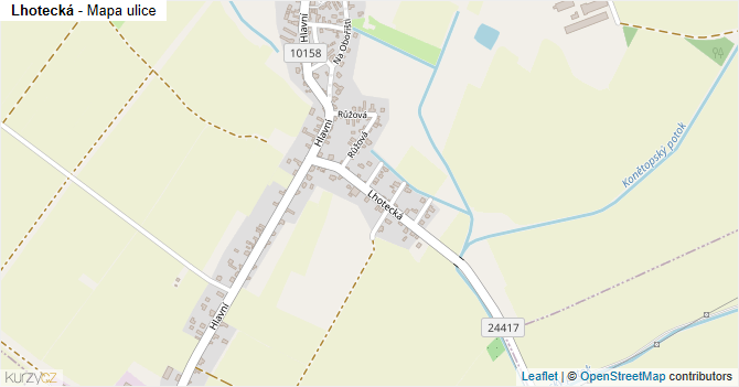 Lhotecká - mapa ulice