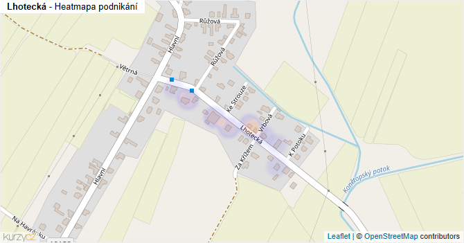 Lhotecká - mapa podnikání