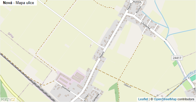 Nová - mapa ulice