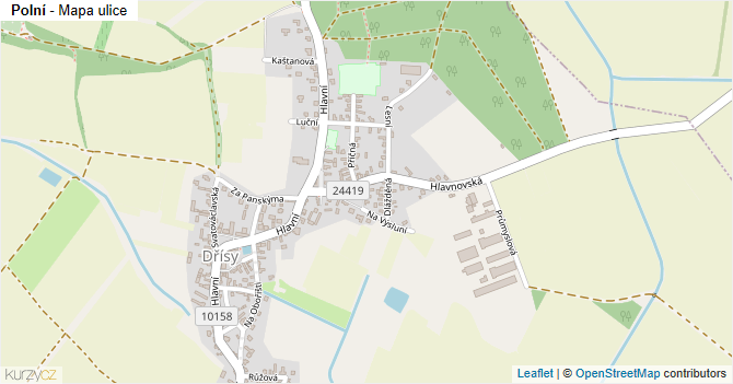 Polní - mapa ulice
