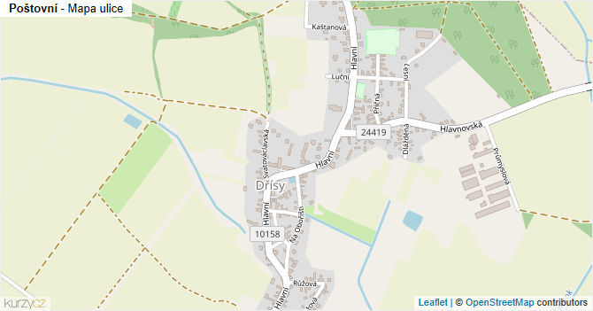 Poštovní - mapa ulice
