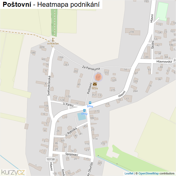 Mapa Poštovní - Firmy v ulici.