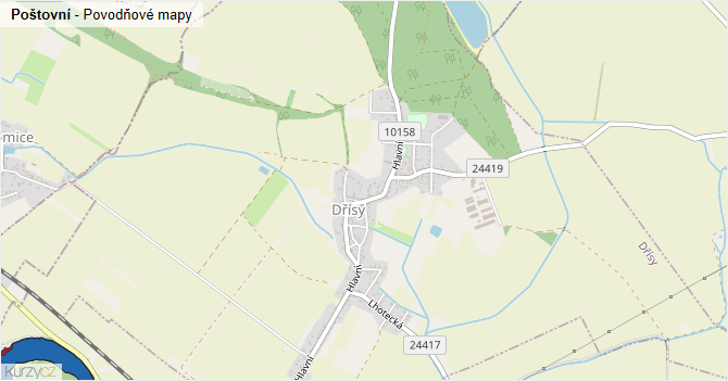 Poštovní - záplavové mapy stoleté vody