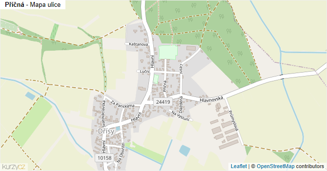 Příčná - mapa ulice