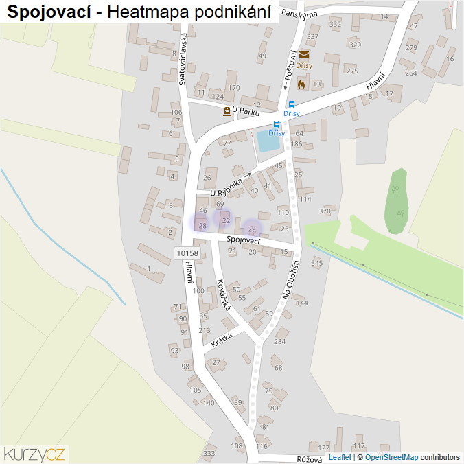 Mapa Spojovací - Firmy v ulici.