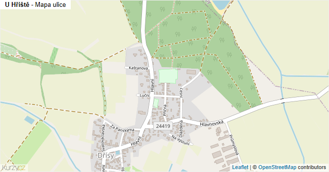 U Hřiště - mapa ulice