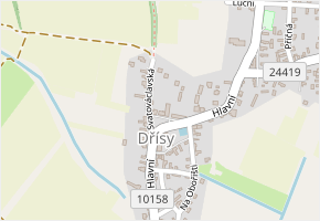 U Parku v obci Dřísy - mapa ulice
