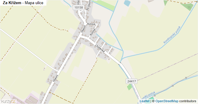 Za Křížem - mapa ulice