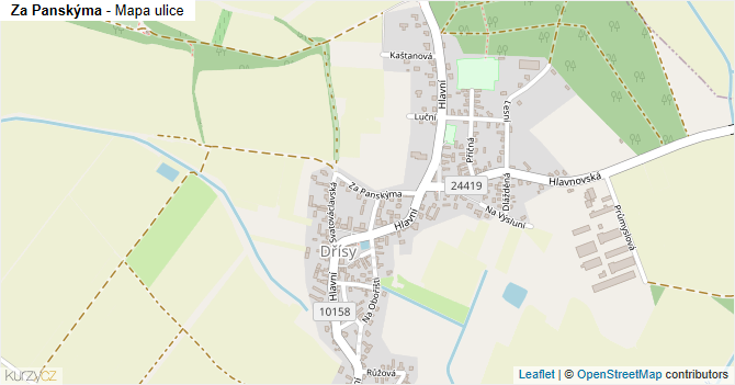 Za Panskýma - mapa ulice
