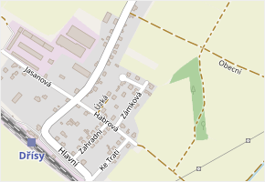 Zámková v obci Dřísy - mapa ulice