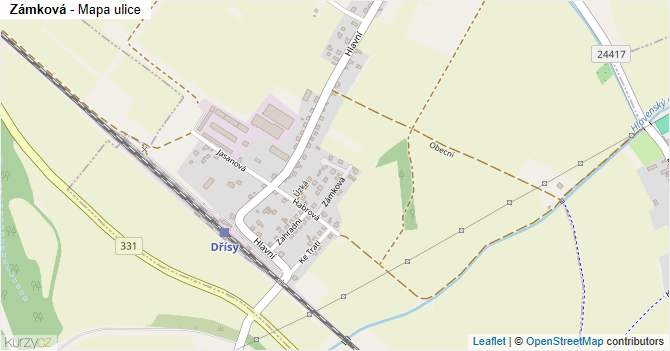 Zámková - mapa ulice