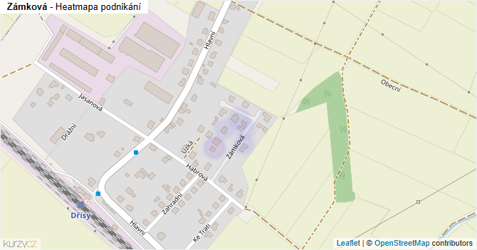Zámková - mapa podnikání