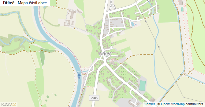 Dříteč - mapa části obce