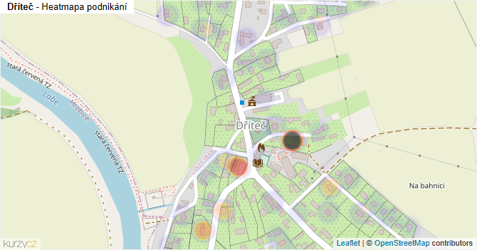 Dříteč - mapa podnikání