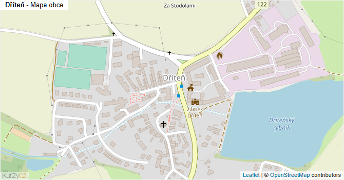 Dříteň - mapa obce