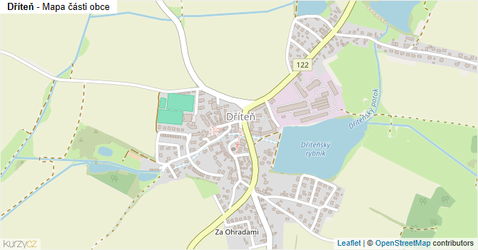 Dříteň - mapa části obce