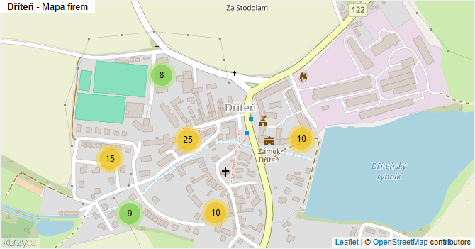 Dříteň - mapa firem